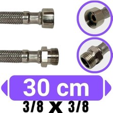 Aesco 3/8x3/8 Nipelli Flex Hortum Bağlantı Flexi Dişi-Erkek Oynar Rakor : 3/8 x 3/8 (30 Cm)
