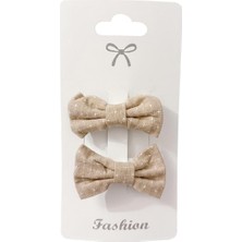 Aesco Gidego Accessories Keten Fiyonk Klipsli Toka, Bej, Tek Ebat