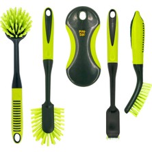 Aesco Pine-Sol Fırçalama Fırçası Seti - Ağır Hizmet Kıllı ve Rahat Tutuşlu Uzun Saplı Temizleme Fırçaları - Mutfak, Ev ve Bulaşık Yıkama Için Temizleyiciler, 5 Parça