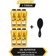Aesco Gliss Oil Nutritive Şampuan 400ML x 6'lı Set Tarak