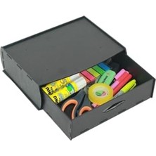Aesco Gizli Çekmece Organizer Masa Altı Saklama Kabı Siyah Renk Model 2 8683400402609
