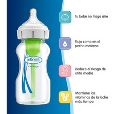 Aesco Dr. Brown's 270 ml Pp Geniş Ağız Anti-Kolik Options+, Dinozor Desenli, Tekli Paket