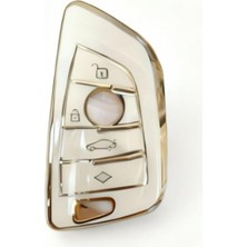 Aesco Autohan Keys Bmw G30, G20, G10, G40 Akıllı Anahtar Için Yüksek Kalite Silikon Koruma Kılıfı, Beyaz Altın, Nano