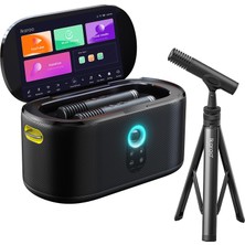 Aesco Ikarao Partybox Mikrofon Standlı Shell S1 280W Karaoke Bluetooth Hoparlör Seti