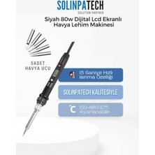 Aesco 80W LCD Isı Ayarlı Profesyonel Kalem Havya ve 5 Kaliteli Yedek Uç Seti Hassas Lehimleme Çözümü