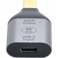 Aesco Coverzone Usb-C To Mini Displayport Adaptör 4K 60Hz Görüntü Aktarıcı Type-C To Mdp Dönüştürücü Laptop Tablet Harici Monitör Tv Projektör Bağlantı Aparatı Yüksek Çözünürlük Stabil Görüntü | ZR1219