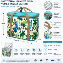 Aesco 20 Lt Termal Kamp ve Piknik Yemek Taşıma Çantası, Soğutucu Buzluk Çanta