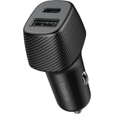 Aesco Taks CP02 Duo 48W Pd/qc Usb-C+Usb-A Araç Hızlı Şarj Aleti, Siyah 5CP02S