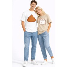 Mondschein Sevgili Kombini Eğlenceli Baskılı Çift Tişört Oversize Unisex Partner Tişört 2’li Set