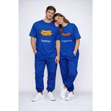 Mondschein Better Together Baskılı Sevgili Kombini Çift Tişört Oversize Unisex Çift Kombin