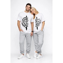 Mondschein Sevgili Kombini Oversize Çift Tişört Unisex Stronger Together Baskılı Matching Couple Partner 2'li