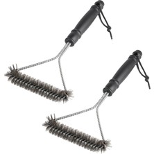 Aesco Bbtcxjs 2 Adet Izgara Fırçası, Izgara Fırçası, 30 cm Paslanmaz Çelik Izgara Temizleme Fırçası, Üçgen 360° Izgara, Tel Fırça, Kömür Mangalı Için Mangal Aksesuarı, Küre Izgara, Temizleyici Fırça