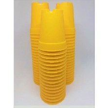 Aesco Katı Plastik Sukulent Saksısı 20 Adet Sarı (5.5 Cm), MKR012032436