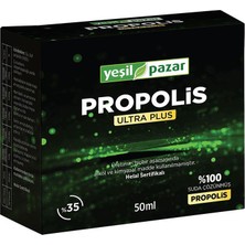Yeşil Pazar Propolis Yüzde 35 Ultra Plus 50 ml Helal Sertifikalı