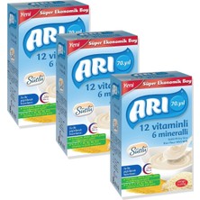 Aesco Arı Mama 12 Vitaminli 6 Mineralli Sütlü Pirinç Unu Kaşık Maması 500 gr x 3 Adet