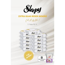 Aesco Sleepy Extra Islak Bebek Havlusu 11 Al 10 Öde 90 Adet ve Bebe Pamuğu