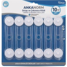Aesco Ankanorm Dolap ve Çekmece Çocuk Kilidi 10'lu Set
