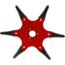 Aesco BADEM10 Benzinli Tırpan Metal Çim Çayır Biçme Kesme Aparatı 6 Kollu Testere Dişli Bıçkı Ahtapot Yedek Bıçak