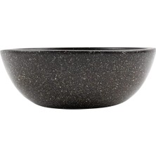 Aesco Bitkitasarımı Siyah Granit Boyalı Aranjman Sunumluk Toprak Saksı, 20 cm