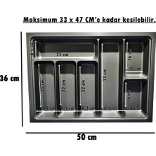Aesco 36X50 Çekmece Içi Antrasit Kaşıklık (33X47 Cm'e Kadar Kesilebilir)