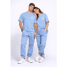 Mondschein Sevgili Kombini Çift Tişört Oversize Unisex Uyumlu Çift Kombin 2'li Set