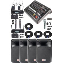 Aesco Midex Extreme Paket-2 Mixer Hoparlör Mikrofon Full Ses Sistemi Seti