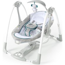 Aesco Ingenuity Convertme 2'si 1 Arada Kompakt Taşınabilir Bebek Salıncağı ve Bebek Koltuğu, Pille Çalışan Titreşimler, Otomatik Sallanma, Doğa Sesleri - Nash
