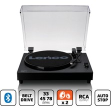 Aesco Lenco Ls-60 Hoparlörlü Ahşap Döner Tabla - Bluetooth Alma ve Verme - AT-3600 Mmc - 3 Hız 33/45/78 Rpm - 2x5 W - Metal Kol - Rca Çıkışı - Toz Kapağı