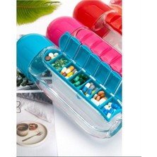 Aesco Mucit Home Kutulu Matara Suluk 600ML 7 Günlük Hap Kutusu Organizer Spor Sızdırmaz Su Şişesi