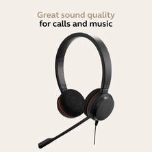 Aesco Jabra Evolve 20 Stereo Kulaklık – Microsoft Sertifikalı Kulaklıklar Voıp Softphone Için Pasif Gürültü Önleyici – USB C Kontrollü – Siyah