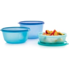 Aesco Tupperware Mucize Sekerler Mavi Set 1 Lt, 1.5 Lt, 2lt
