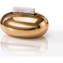 Aesco Arvale Parlak Gold Oval Peçetelik – Lüks Dekoratif Sofra & Masa Üstü Peçete Tutucu Aksesuar