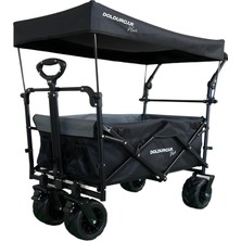 Aesco Doldurcar Plus Katlanabilir Vagon | Uv Engelleyici Gölgelik Tente | Büyük Tekerlekli Plaj ve Kamp Arabası | Çocuk ve Yük Taşıma Arabası | Bahçe, Seyahat Için Katlanabilir Hafif Alışveriş Arabası