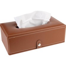 Aesco 2k Suni Deri Peçetelik Mendil Kutusu 13 * 24 * 6 Cm. Taba