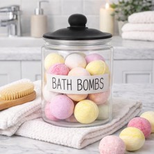 Aesco 1,8 L Cam Deterjanlık Kavanoz – Amber Renk, Kapaklı “bath Bombs” Saklama Kabı, Çamaşır Deterjan Kapsülü ve Pod Düzenleyici