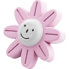 Aesco BADEM10 Plastik Papatya Gülücüklü Pembe Mobilya Çoçuk Odası Dolabı Kapak Kulpu Çekmece Kulbu 1 Adet