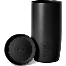 Aesco Simple Modern Seyahat Kahve Kupası Bardak 360° Kapaklı | Seramik Kaplı Yalıtımlı Paslanmaz Çelik Soğuk Demleme Buzlu Kahve Fincanı | Kadın Erkek Her Kendisine Hediyeler | Voyager Imzası | 463 ml |