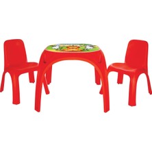 Aesco Pilsan King Masa Iki Sandalyeli (Kırmızı)