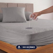 Aesco Formeya Gri Sıvı Geçirmez Alez - Tek-Çift Kişilik - Mikrofiber Kumaş - Fitted (Yatağı Saran) - Yatak Koruyucu Çarşaf (180X200)