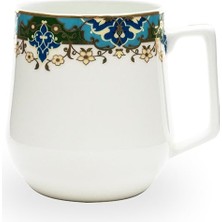 Aesco Evalıza Çini Desenli Seramik Mug 350 ml Renkli Geleneksel