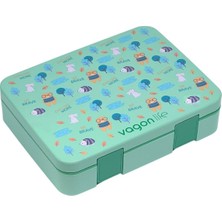Aesco 1300 ml Tek Kat Sızdırmaz,karışmaz 4 Bölmeli Çocuk Beslenme Kutusu -FFB091-1300