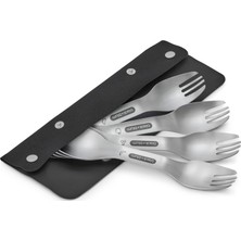 Aesco Black+Blum Kaşık, 4'lü Set, Paslanmaz Çelik Kaşık, Easy Clean Taşıma Çantası ile