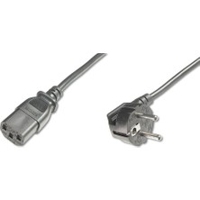 Aesco Dıgıtus Şebeke Bağlantı Kablosu - 1,8 M - Cee 7/7 (Tip-F) 90° C13 - Fiş / Soket - H05VV-F3G - 0,75 Mm²