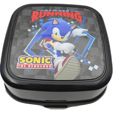 Aesco Sonic 4 Bölmeli Beslenme Kabı, Kaşık ve Çatal Içinde, Siyah