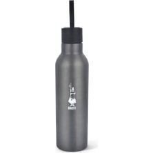 Aesco Bialetti - Termal Şişe - 750ML - Koyu Gri Renk - Paslanmaz Çelik - Çift Katmanlı - 12 Saat Sıcak 24 Saat Soğuk Tutar - Hava Geçirmez Vidalı Kapak Özelliği - Özel Silikon Conta Sayesinde Sızdırmaz Şişe