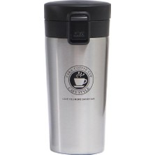 Aesco Kilitli 304 L Çelik Gri 500 ml Kahve Termos Mug CIN406GR