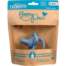 Aesco Dr. Brown's Happypaci Silikon Emzik 0-6m, Mavi, Tekli Paket