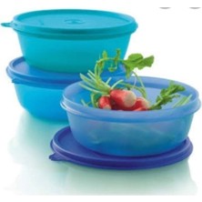 Aesco Tupperware Üç Şekerpare Saklama Kabı 600 Mlx3 Lü Mavi