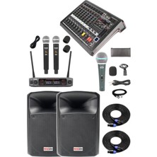 Aesco Midex Extreme Paket-1 Mixer Hoparlör Mikrofon Full Ses Sistemi Seti