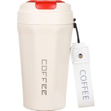 Aesco Komple 304 L Çelik Beyaz 410 ml Kahve El Termos Mug CIN398BY